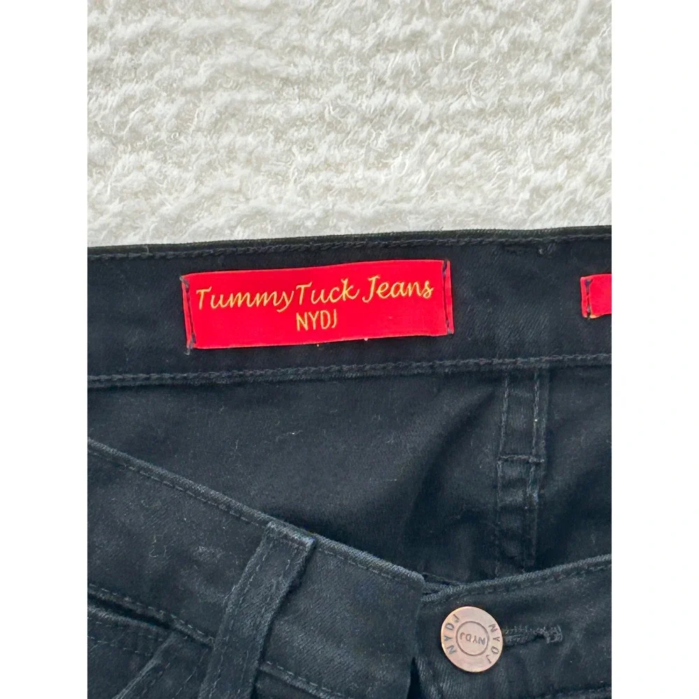 NYDJ Tummy Tuck Jeans Womens Black Straight Leg Stretch Denim Pants Stretch